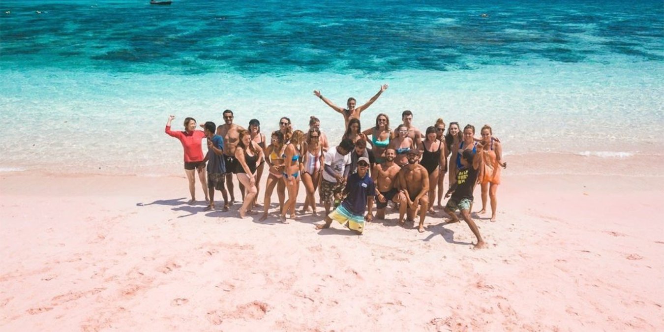 Visit this beautiful Pink Beach on the Indonesian island of Komodo