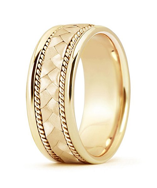 1) Hand Braided Twisted Rope Men’s Wedding Band