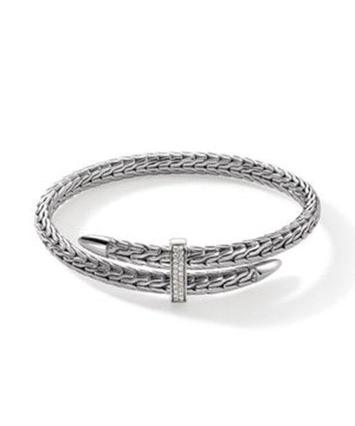 4) Spear Flex Cuff, Sterling Silver, Diamonds, 5.5MM